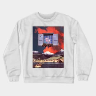 Outside My Window - Surreal/Collage Art Crewneck Sweatshirt